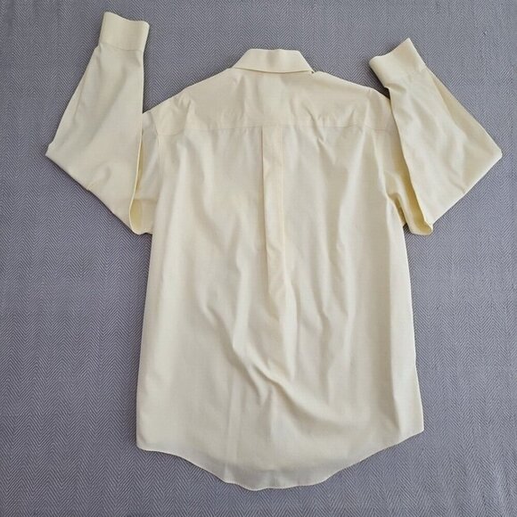Roberto Villini Button-Up Shirt Men's 16 32-33 Yellow Long Sleeve Non-Iron - Picture 2 of 15